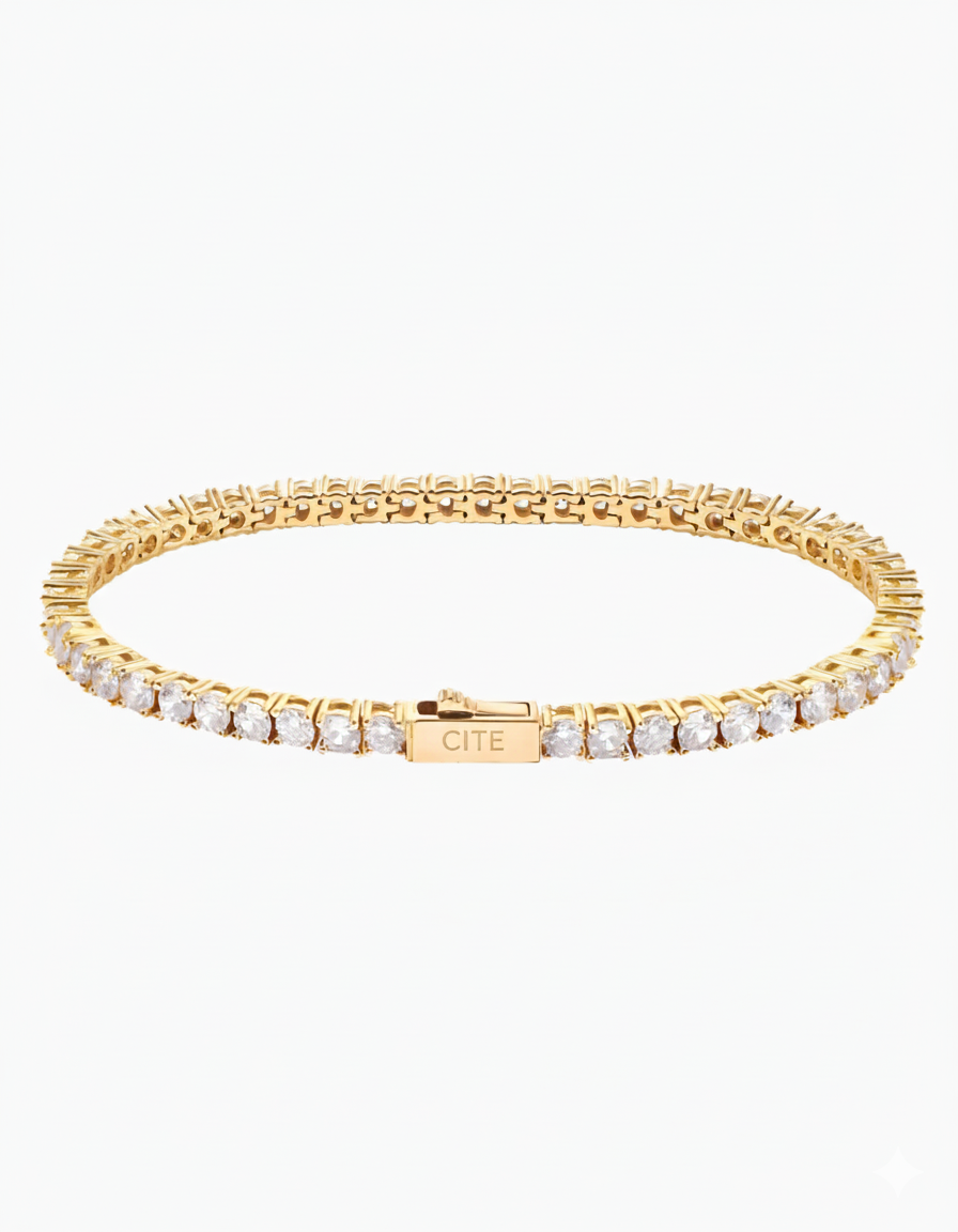 TENNIS BRACELET. - 3MM GOLD
