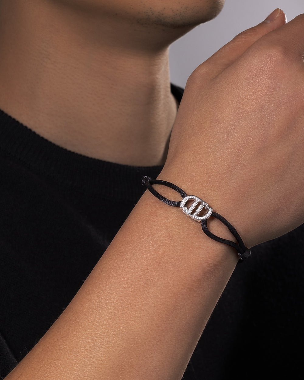 MOISSANITE INFINITY CORD BRACELET.