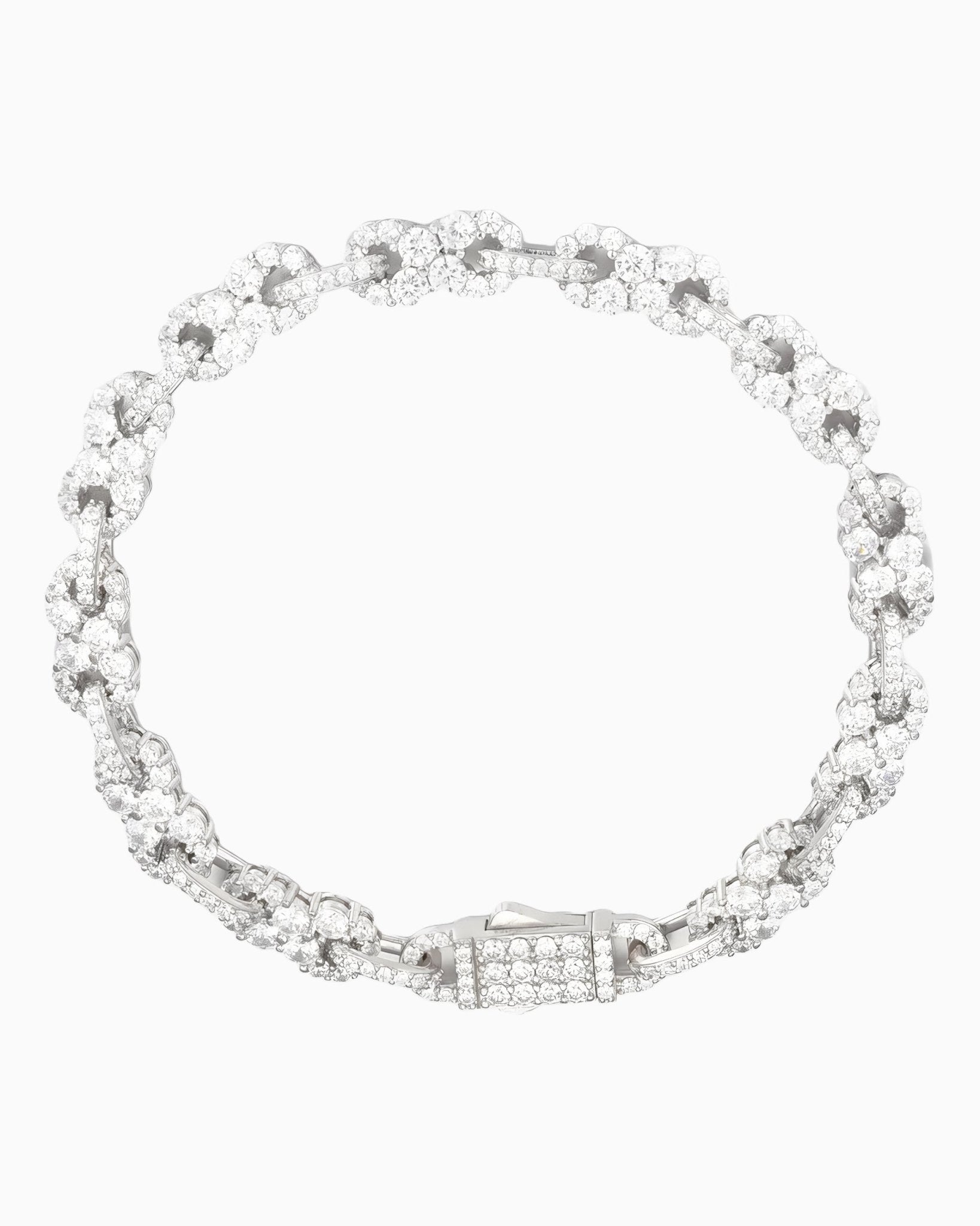 MOISSANITE INFINITY STONES LINK BRACELET.