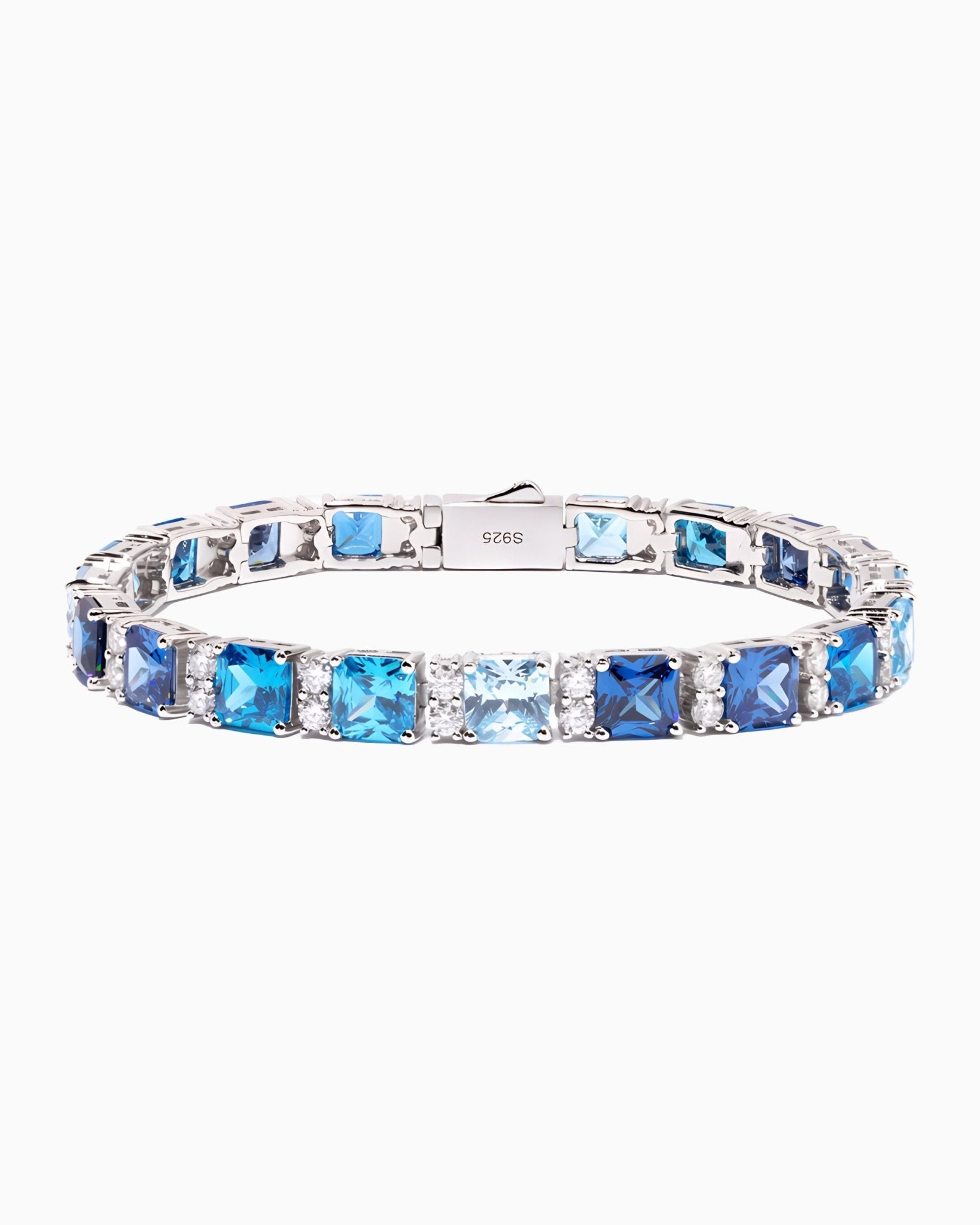 MOISSANITE OCEAN BLUE STONES BRACELET.